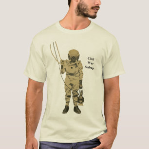 Vintage Civil War Salvage Diver with Lantern T-Shirt