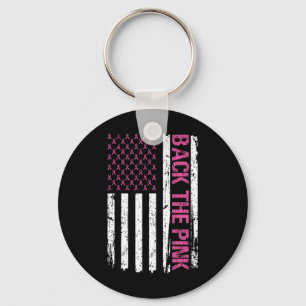 Vintage Ck The Pink American Flag Breast Cancer Aw Key Ring