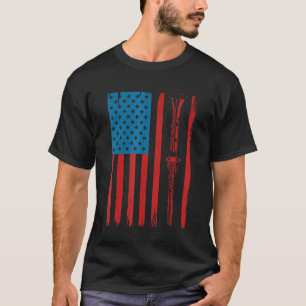 Vintage Clarinet American Flag Clarinet 4th Of Jul T-Shirt