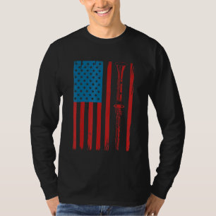 Vintage Clarinet American Flag Clarinet 4th Of Jul T-Shirt