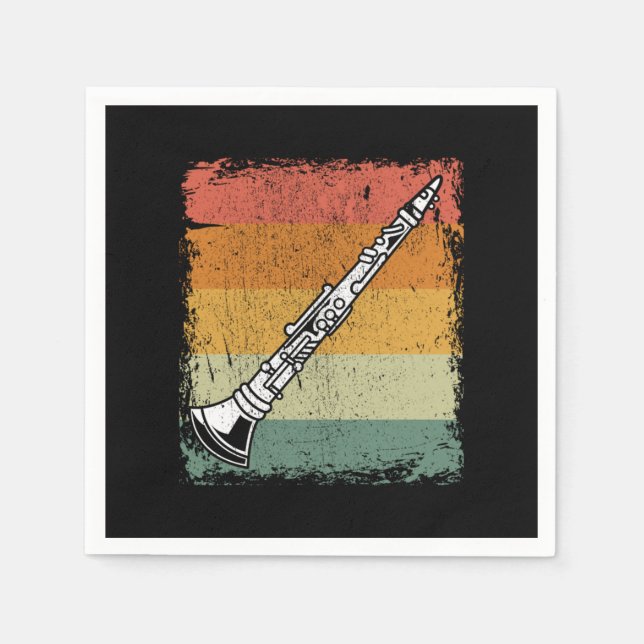 Vintage Clarinet Player Music Clarinet Gift Napkin (Front)