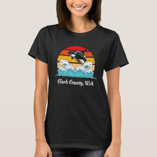 Vintage Clark County Wa Distressed Orca Killer Wha T-Shirt