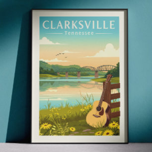 Vintage Clarksville Tennessee Poster
