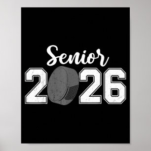 Vintage Class 2026 Hockey Senior Illustration Poster