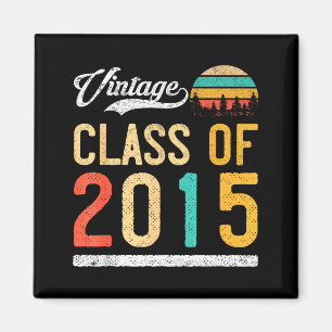 Vintage class of 2015 high school or college magnet