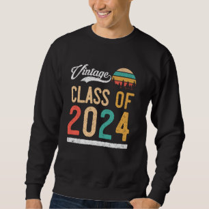 Vintage Class of 2024 High School or College Gradu Sweatshirt