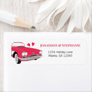 Vintage Classic 50s Pink Convertible Wedding