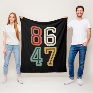 Vintage Classic 86 47 Anti Trump 2024 Impeach Fleece Blanket