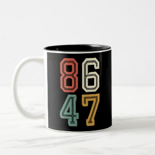 Vintage Classic 86 47 Anti Trump 2024 Impeach Two-Tone Coffee Mug