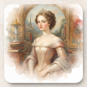 Vintage,Classic, A Princess in Opulent Surrounding Coaster