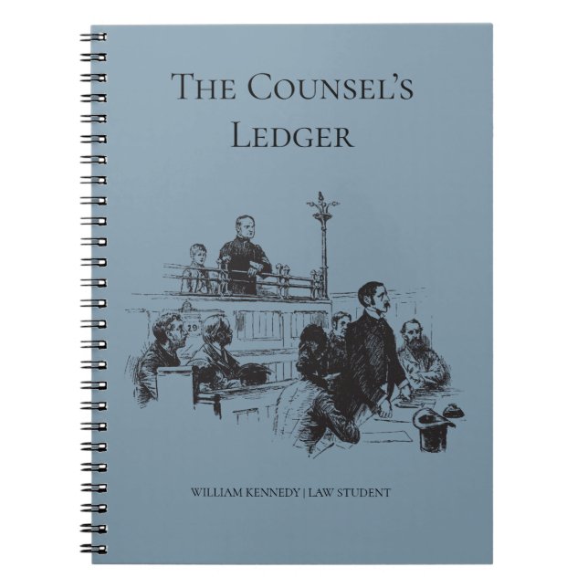 Vintage Classic Academia Law Student Blue Notebook (Front)