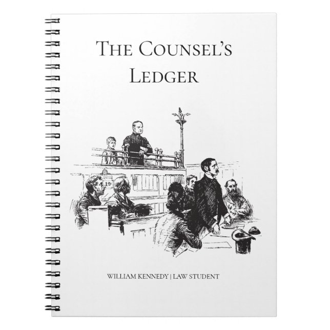 Vintage Classic Academia Law Student Notebook (Front)