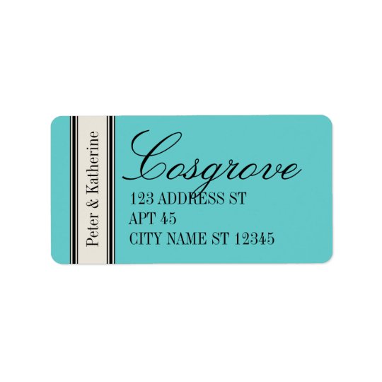 Vintage Classic Address Label, Blue Address Label