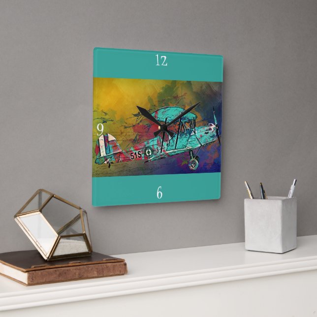 Vintage Classic Aeroplane Wall Clock (Office)