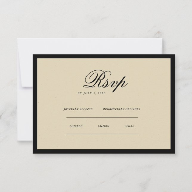 Vintage Classic Aesthetic  RSVP Card (Front)