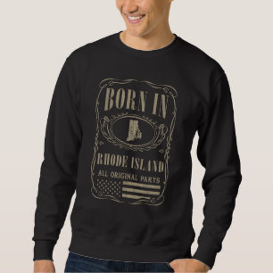 Vintage Classic America Land Map US States Rhode I Sweatshirt