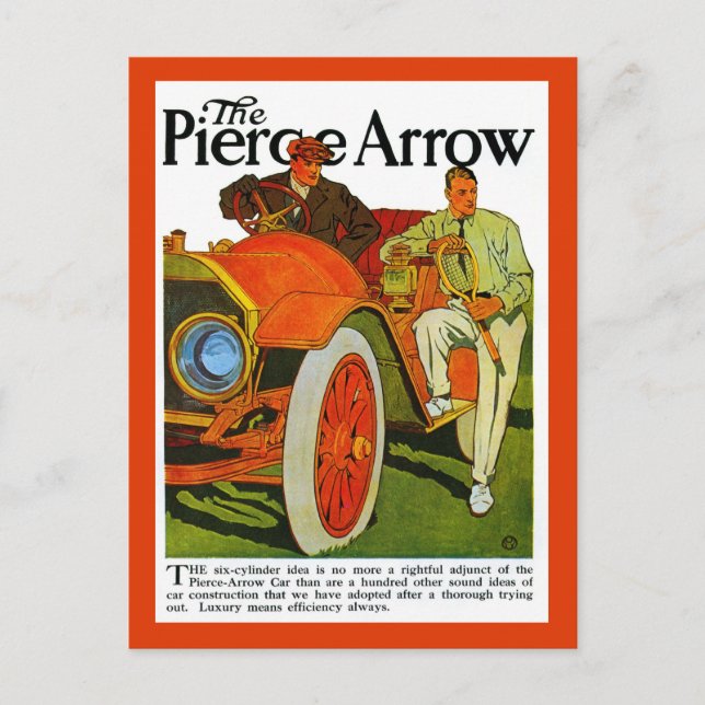 Vintage classic American 1900s Pierce Arrow car Postcard (Front)