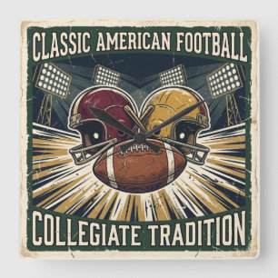 Vintage Classic American Football Design Square Wall Clock