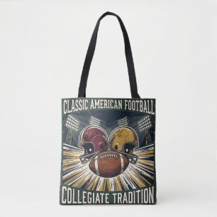 Vintage Classic American Football Design Tote Bag