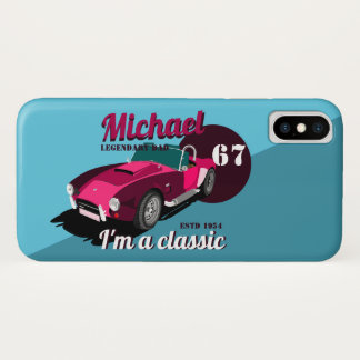 Vintage classic antique car legendary dad name  iPhone x case