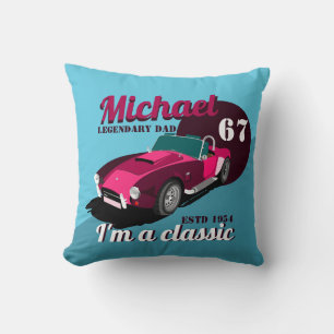 Vintage classic antique car legendary dad name cushion