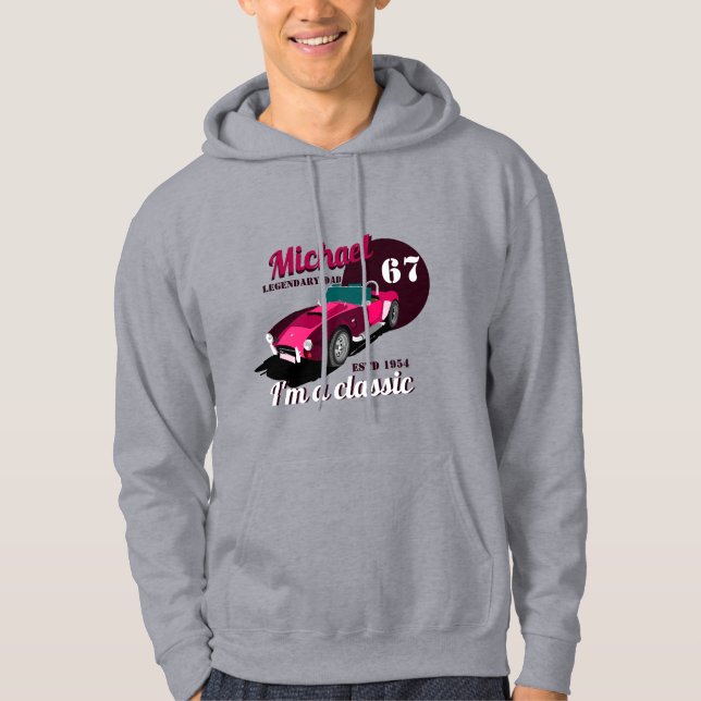 Vintage classic antique car legendary dad name  hoodie (Front)