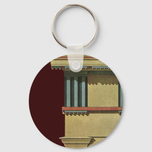Vintage Classic Architecture, Temple Entablature Key Ring