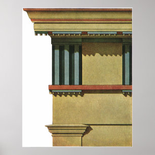 Vintage Classic Architecture, Temple Entablature Poster