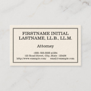Vintage & Classic Attorney Business Card