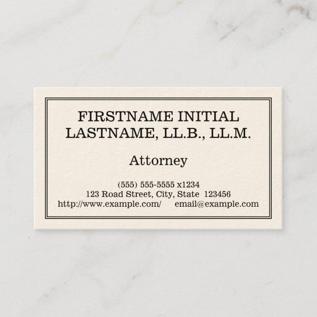 Vintage & Classic Attorney Business Card (Front)