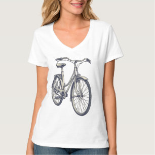 Vintage Classic Bicycle Sketch Retro Line Art T-Shirt