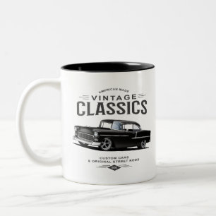 Vintage Classic Black Street Rod Two-Tone Coffee Mug