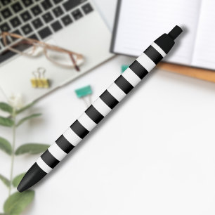 Vintage Classic black & white stripes Black Ink Pen