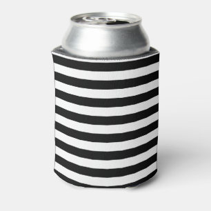 Vintage Classic black & white stripes Can Cooler