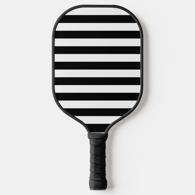 Vintage Classic black & white stripes Pickleball Paddle (Front)