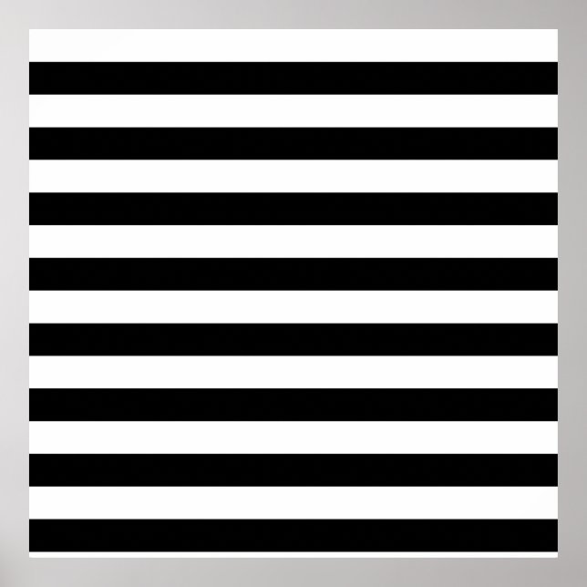 Vintage Classic black & white stripes Poster (Front)