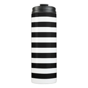 Vintage Classic black & white stripes Thermal Tumbler