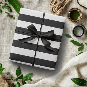 Vintage Classic black & white stripes Wrapping Paper