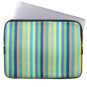 Vintage Classic Blue & Orange Rainbow Stripes Laptop Sleeve