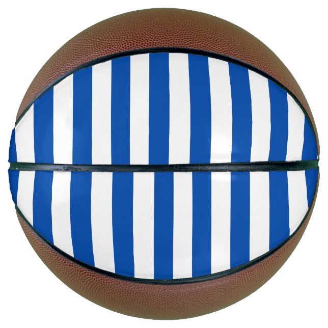 Vintage Classic Blue & White Stripes Basketball (Front)