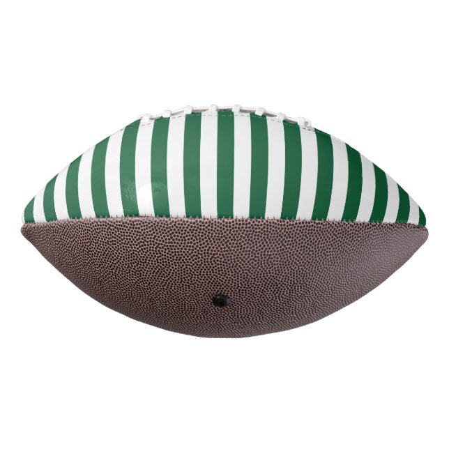 Vintage Classic Bottle Green & White Stripes American Football (Rotated 270)