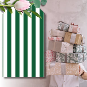 Vintage Classic Bottle Green & White Stripes Gift Tags