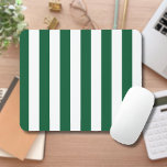 Vintage Classic Bottle Green & White Stripes Mouse Mat<br><div class="desc">The Bottle Green & White stripes pattern is a pattern from the past, chraacterised by parallel Bottle Green & White stripes of various widths that are repeated throughout the pattern. This pattern refers to the classic style and is chraacterised by subtlety and elegance. Bottle Green & White colours are subdued,...</div>
