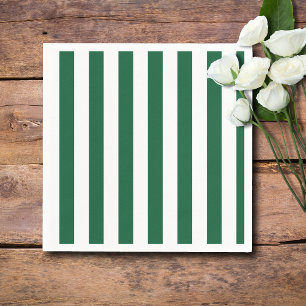 Vintage Classic Bottle Green & White Stripes Napkin