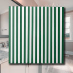 Vintage Classic Bottle Green & White Stripes Tile<br><div class="desc">The Bottle Green & White stripes pattern is a pattern from the past, chraacterised by parallel Bottle Green & White stripes of various widths that are repeated throughout the pattern. This pattern refers to the classic style and is chraacterised by subtlety and elegance. Bottle Green & White colours are subdued,...</div>