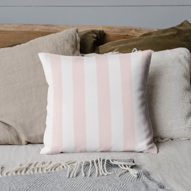 Vintage Classic bright peach & white Stripes Cushion (Creator Uploaded)