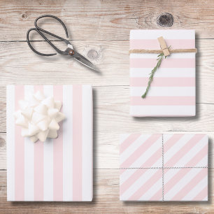 Vintage Classic bright peach & white Stripes   Wrapping Paper Sheet