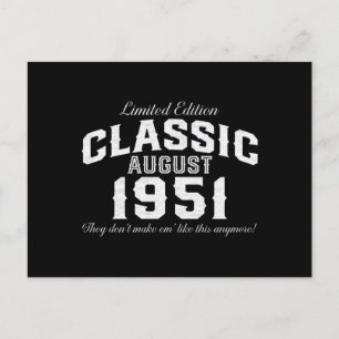 Vintage Classic Car 1951 70th Birthday Holiday Postcard