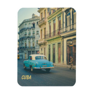 Vintage Classic Car Havana Cuba Street Photography Magnet
