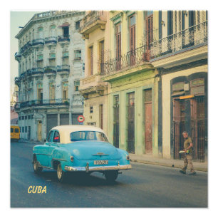 Vintage Classic Car Havana Cuba Street Photography Photo Print